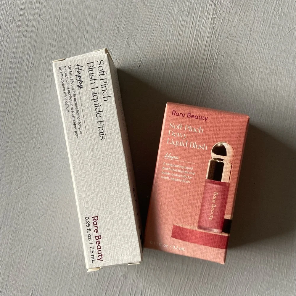 NWT Rare Beauty Soft Pinch Blush in Happy and Mini Softpinch Blush in Hope